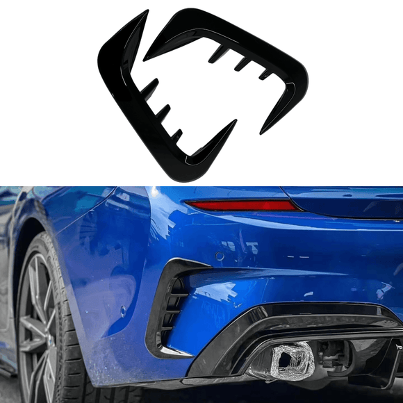 Gloss Black Rear Air Vent Trim Frame on 2019-2022 BMW 3-Series G20, enhancing the vehicle's interior with a sleek and modern finish