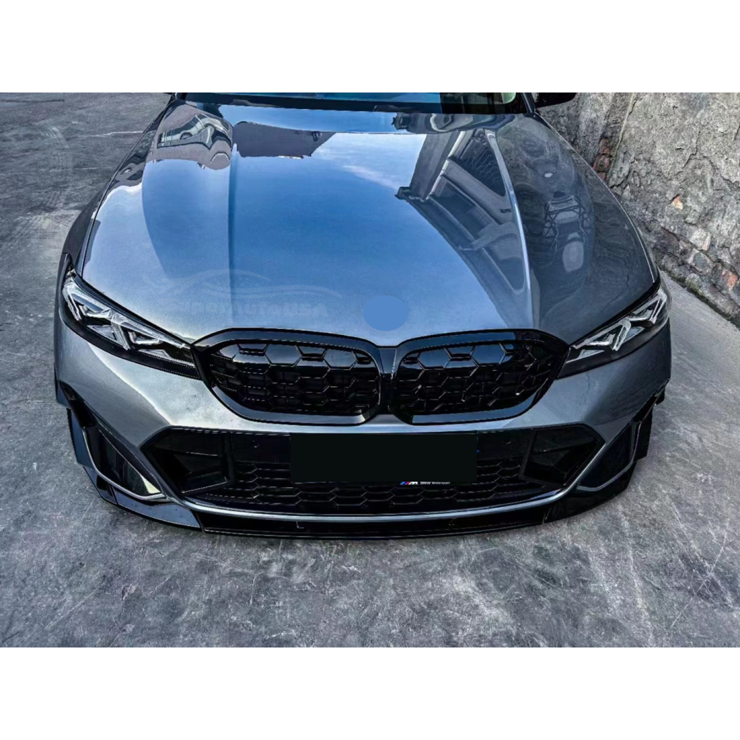 For 2023-2024 BMW 3 Series G20 LCI Gloss Black Front Bumper Lip Spoiler