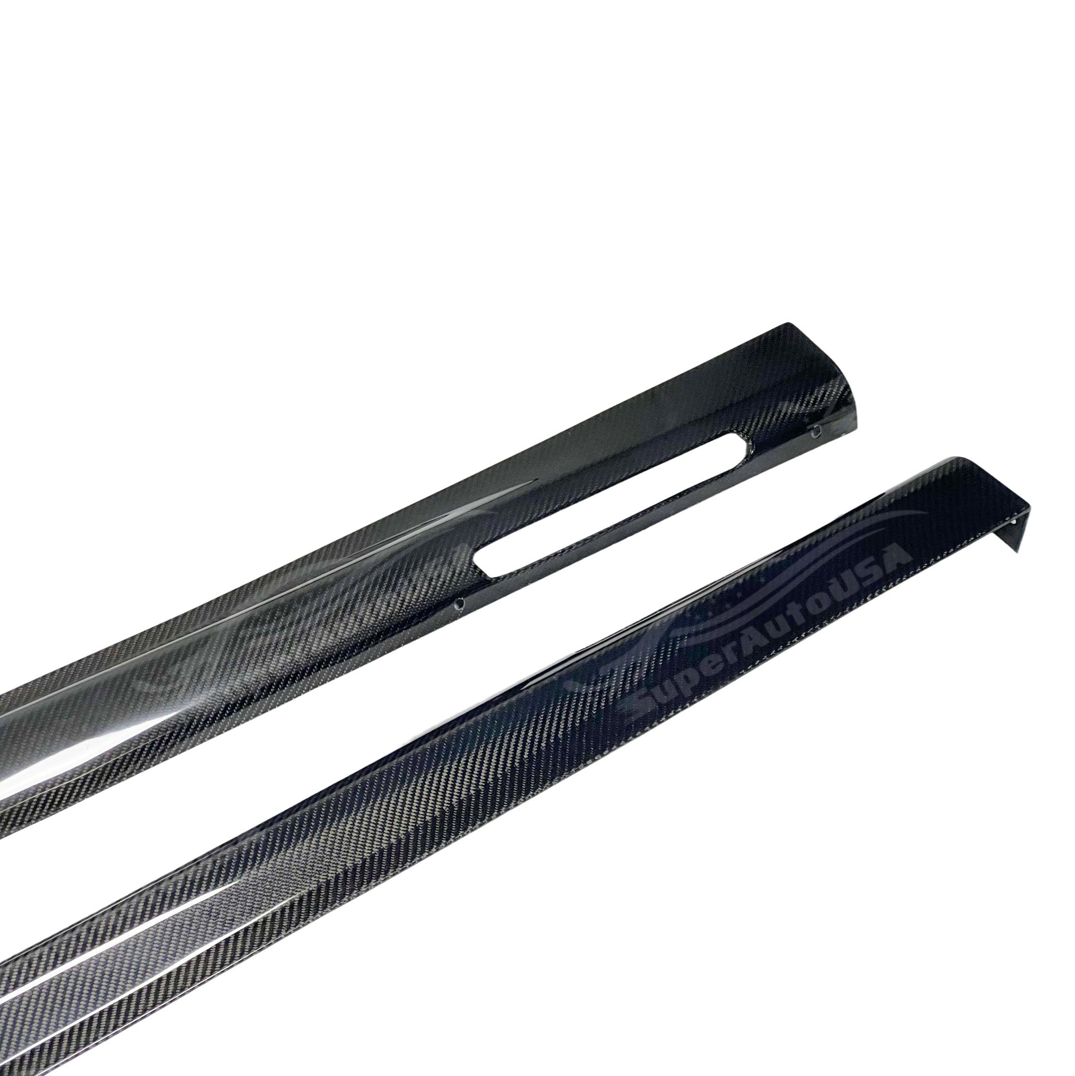 Fits 2021-2025 BMW G22/G23 430i/M440i 4 Series CSL Style Real Carbon Fiber Side Skirt