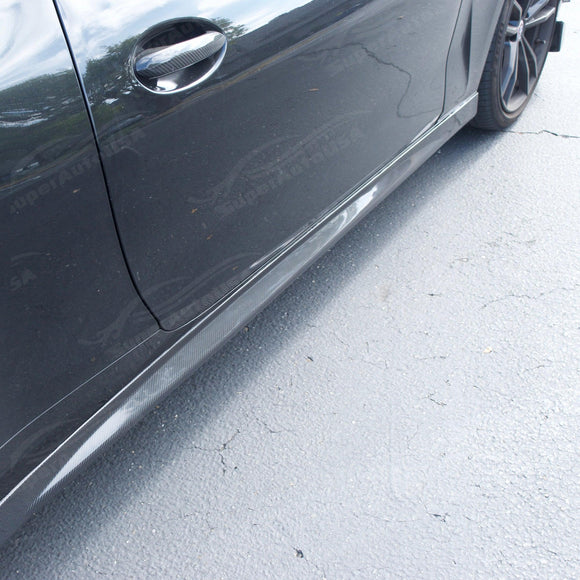 Fits 2021-2025 BMW G22/G23 430i/M440i 4 Series CSL Style Real Carbon Fiber Side Skirt Front Lip
