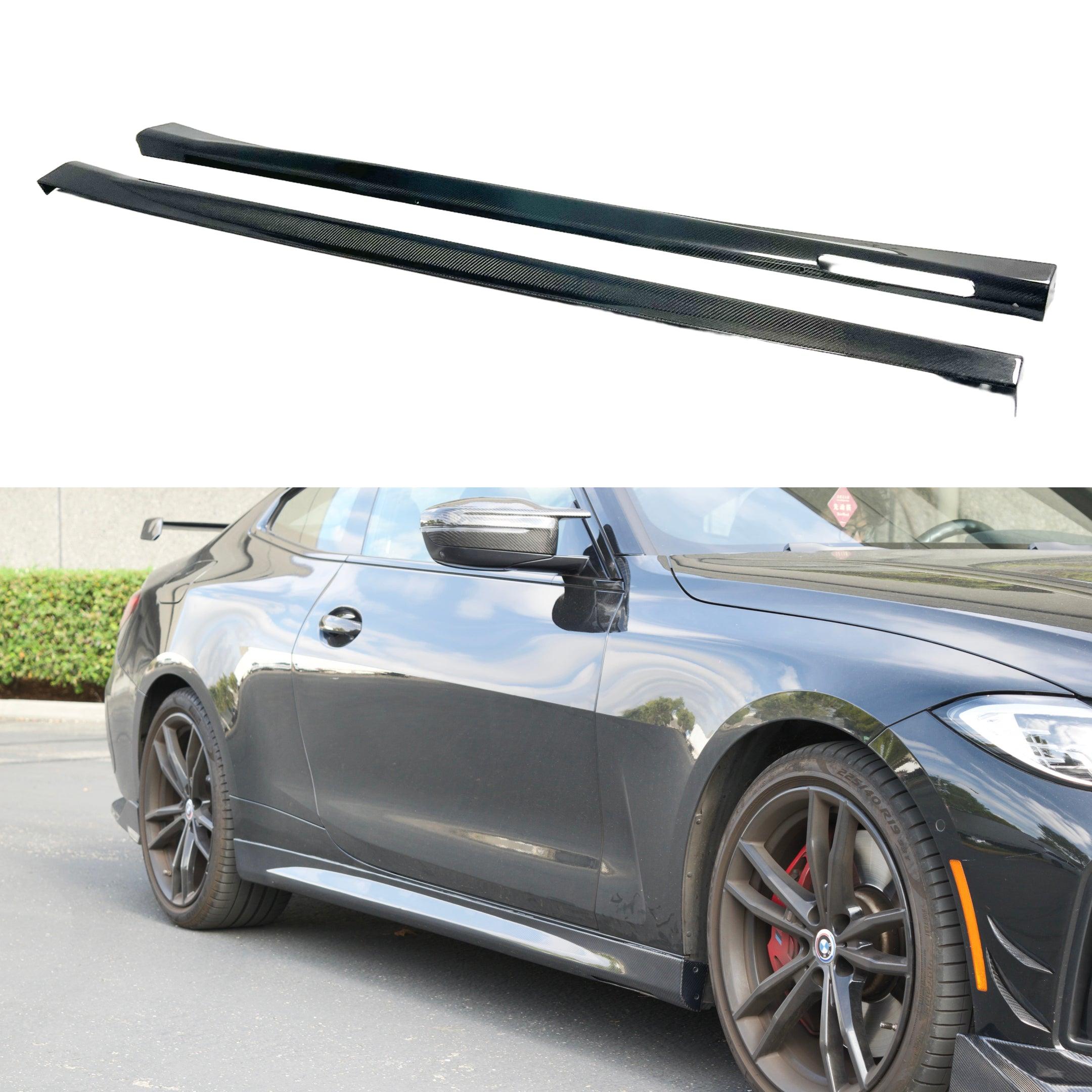 Fits 2021-2025 BMW G22/G23 430i/M440i 4 Series CSL Style Real Carbon Fiber Side Skirt