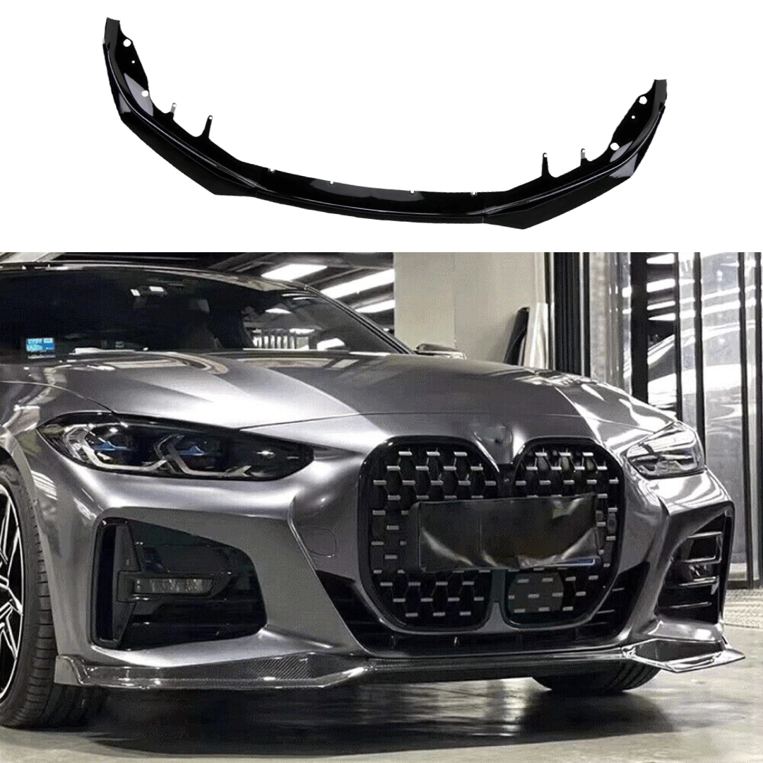 Fits 2021-2024 BMW G22 G23 430i M440i MP Style Gloss Black Front Lip S ...