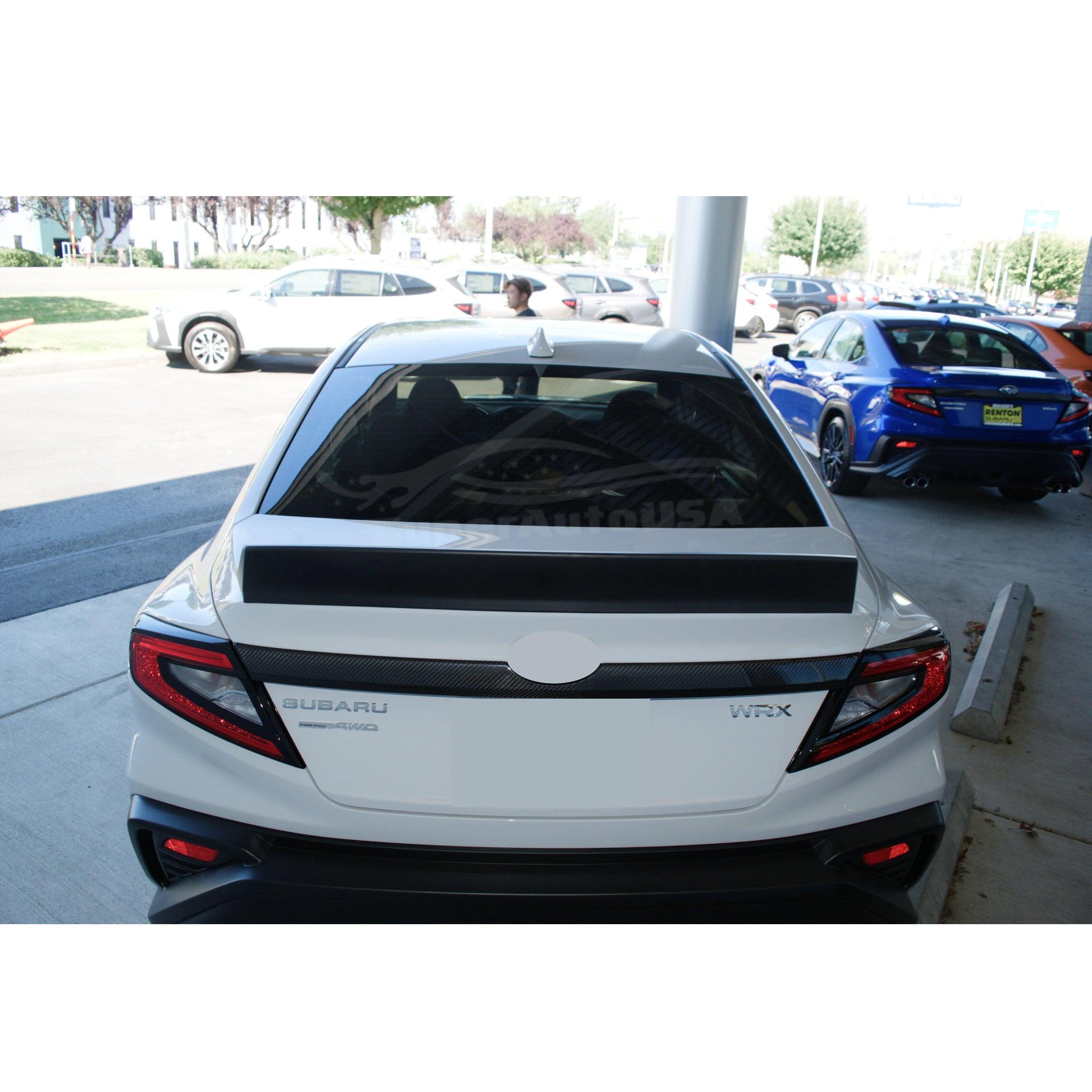 Elegant and bold appearance of the WRX STI 2022-2024 with the Paint Matched Ceramic White Rear Duckbill Spoiler, highlighting its visual impact.