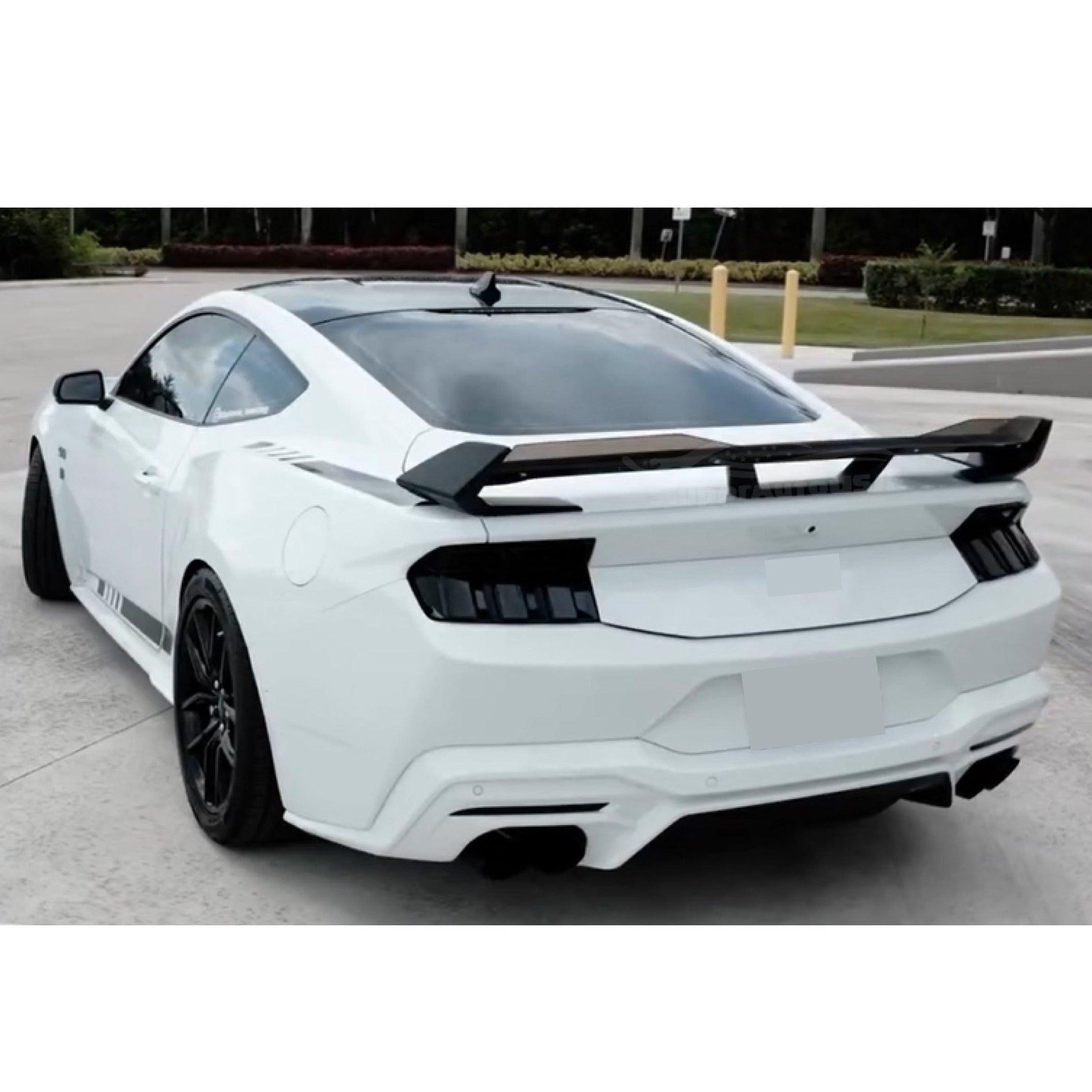 Dark Horse Style Rear Spoiler Wing with Removable Gurney Flap for 2024 Ford Mustang GT