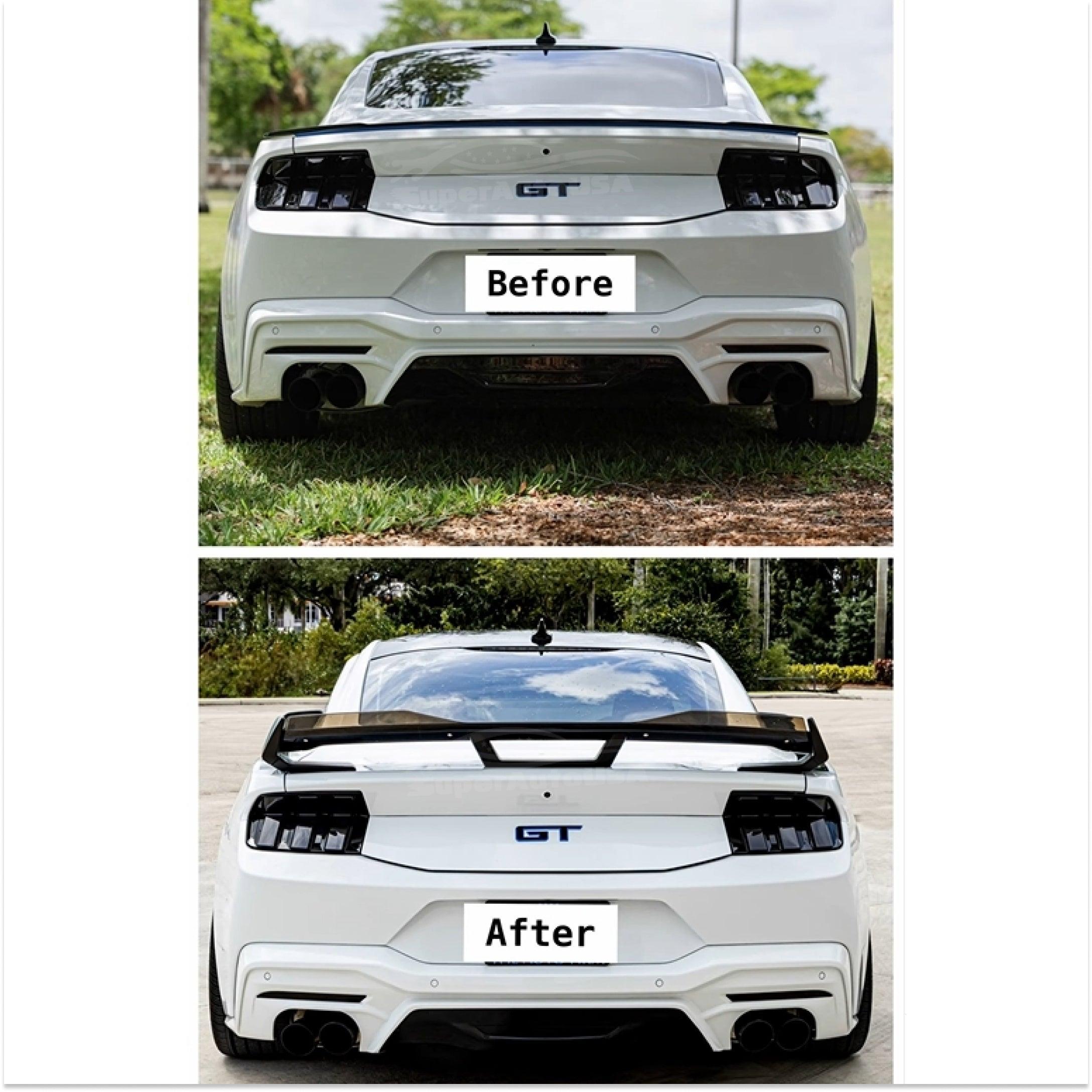 2025 Ford Mustang GT Dark Horse Style Rear Trunk Wing Spoiler with Removable Gurney Flap