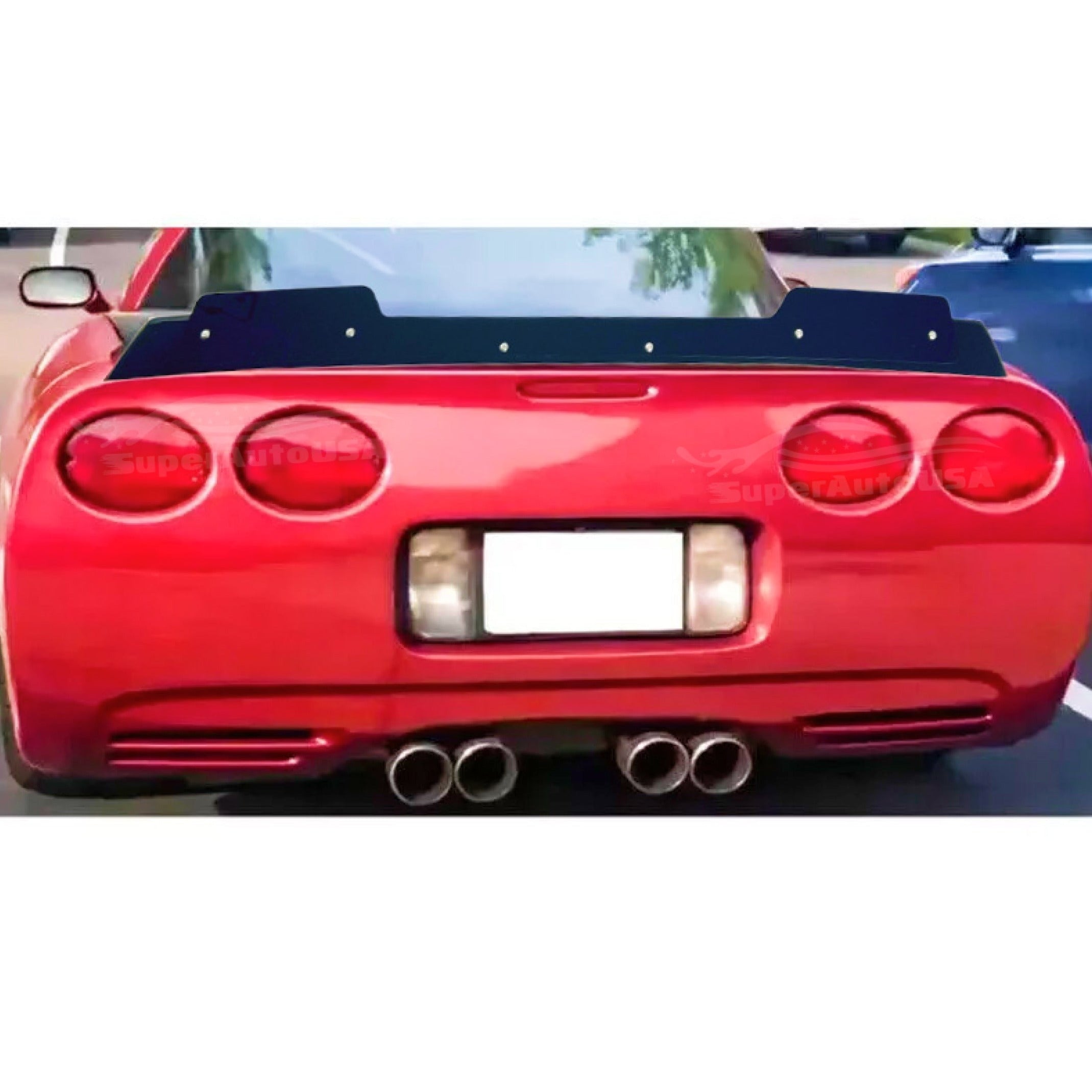 2003 Chevrolet Corvette C5 ZR1 Style Extended Rear Trunk Lip Spoiler Wing with Removable Gurney Flap