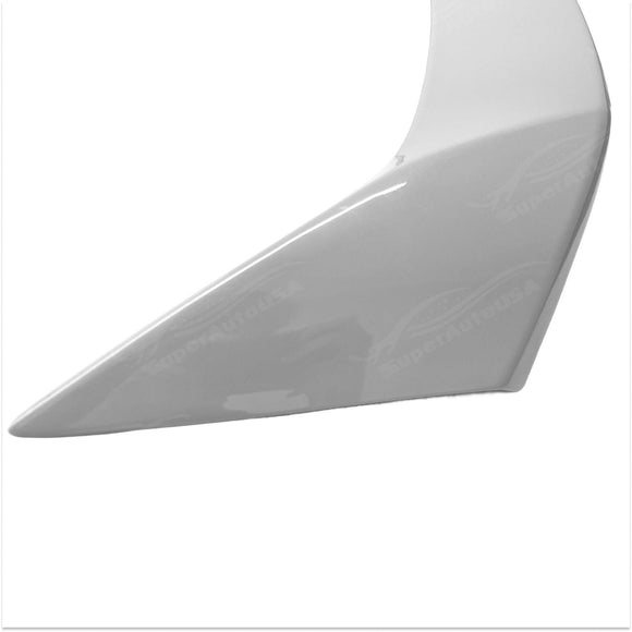 Close-up of the Kia Stinger 2018-2023 with Ceramic Silver Metallic Scorpion GT Style Spoiler Wing, showcasing its sleek rear spoiler wing design