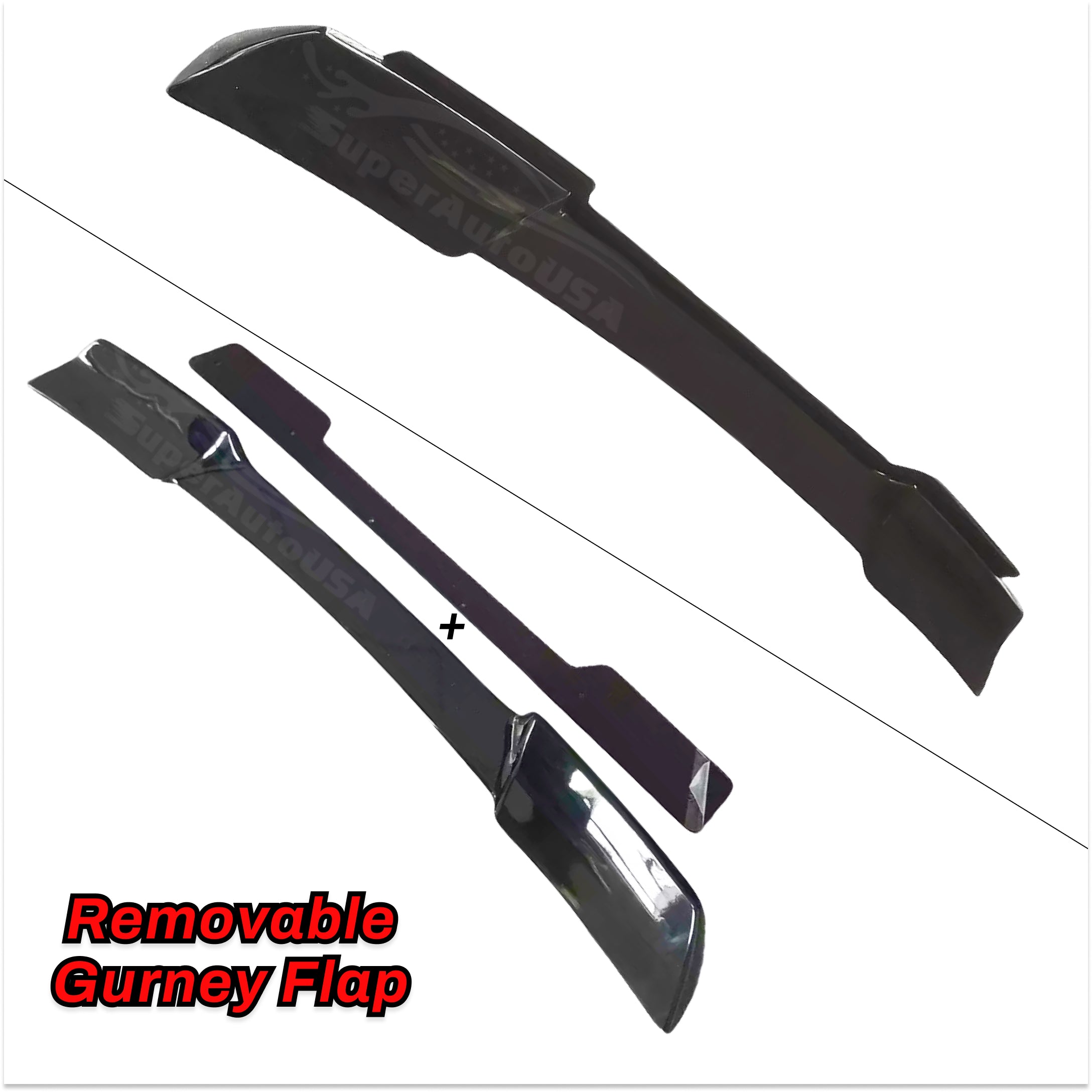 ZR1 Style Extended Rear Spoiler Wing with Removable Gurney Flap for 1999 Chevrolet Corvette C5