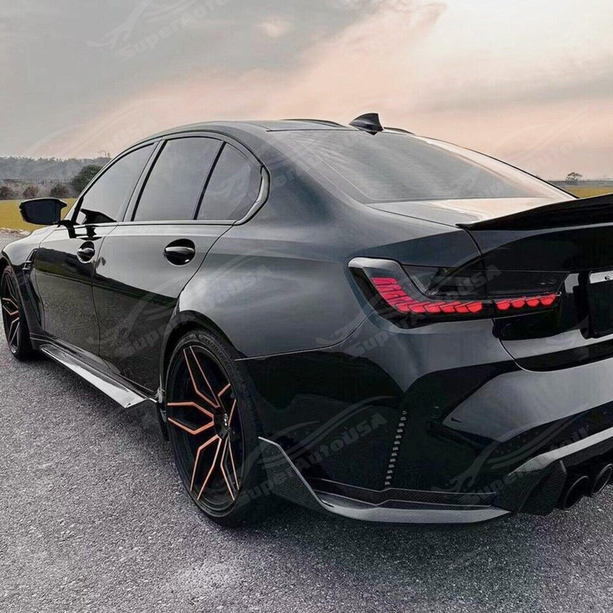 G80 Rear End Mod 2021+ BMW G80 M3 + G82 G83 M4 - MP Style Side Skirts - Gloss Black ...