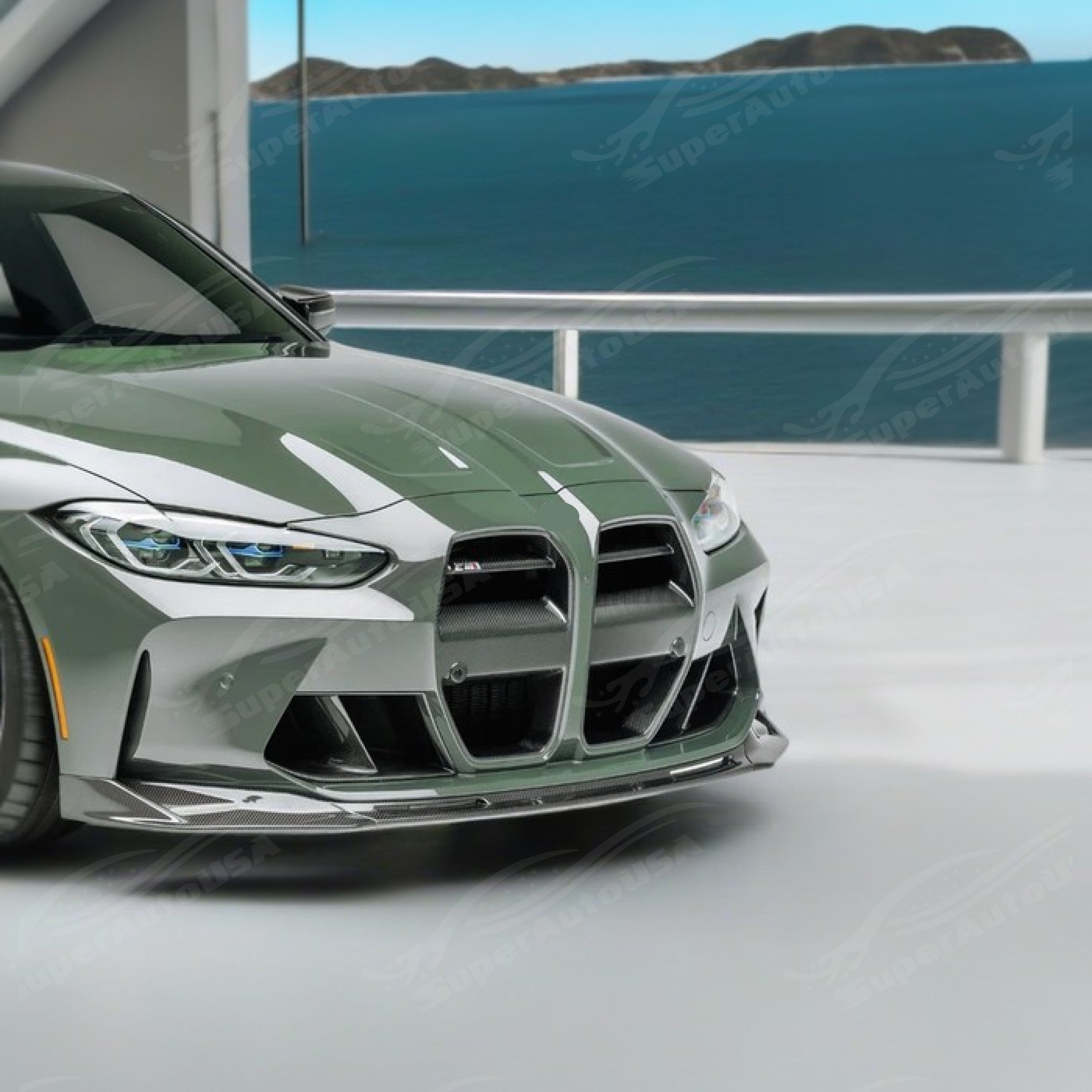 For 2021-2024 BMW G80 M3 G82 M4 V Style Real Carbon Fiber Front Lip