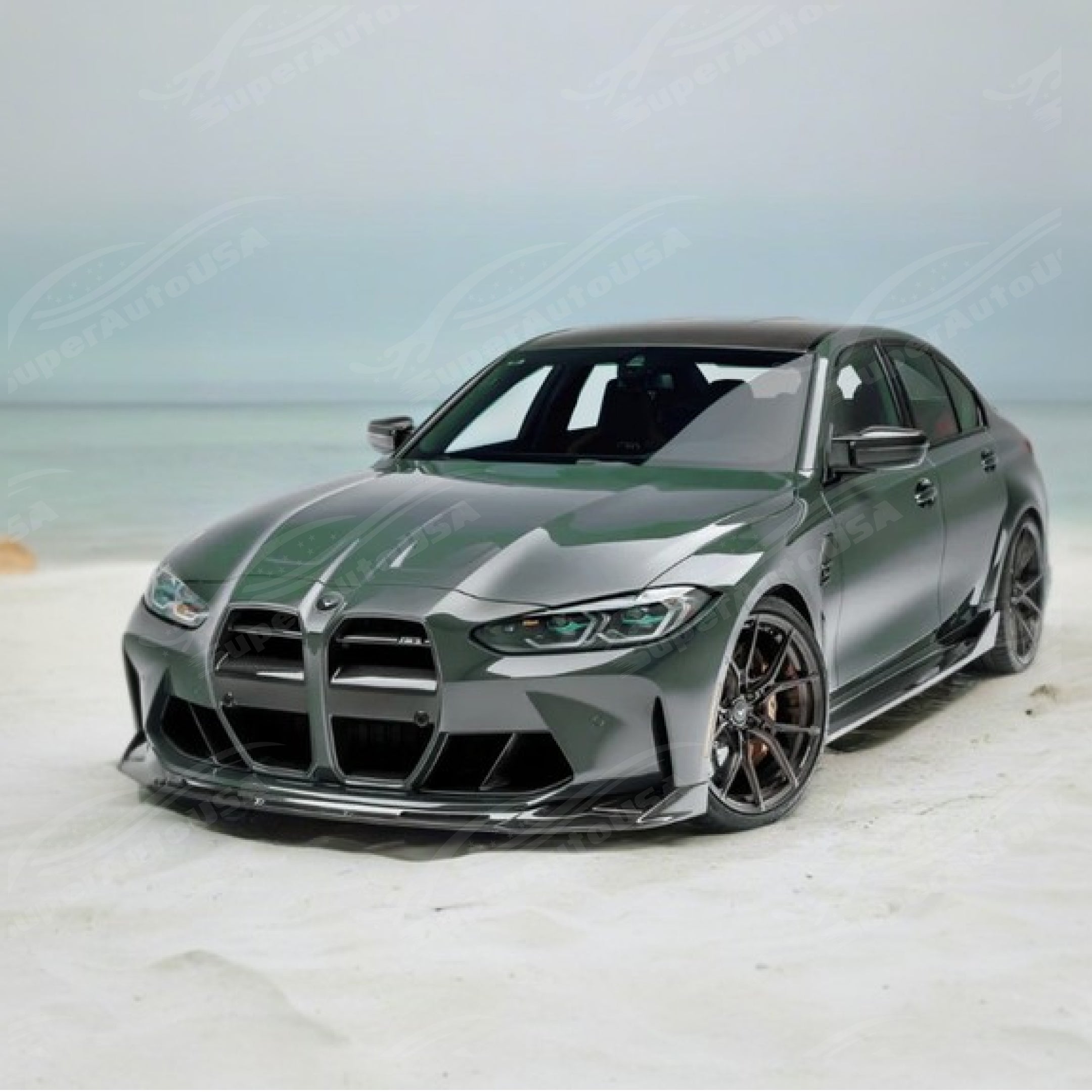 For 2021-2024 BMW G80 M3 G82 M4 V Style Real Carbon Fiber Front Lip