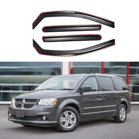 Fit 2008-2020 Dodge Grand Caravan In-Channel Vent Window Visors Rain Sun Wind Guards Shade Deflectors