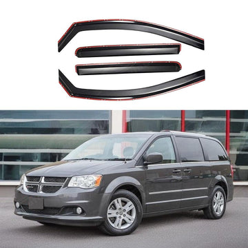 Se adapta a Dodge Grand Caravan 2008-2020, viseras para ventanas con ventilación en canal, protectores contra la lluvia, el sol y el viento, deflectores de sombra 