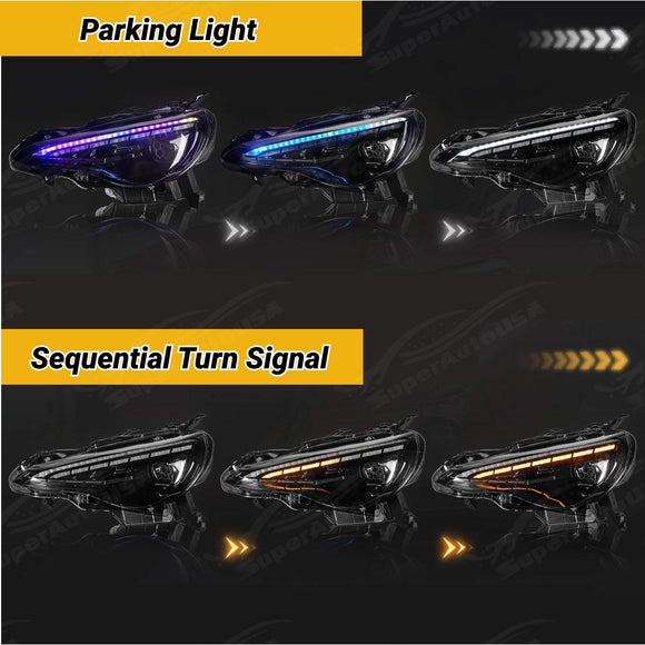 Se adapta al conjunto de faros delanteros LED Toyota 86/BRZ 2013-2020 2017-2020 