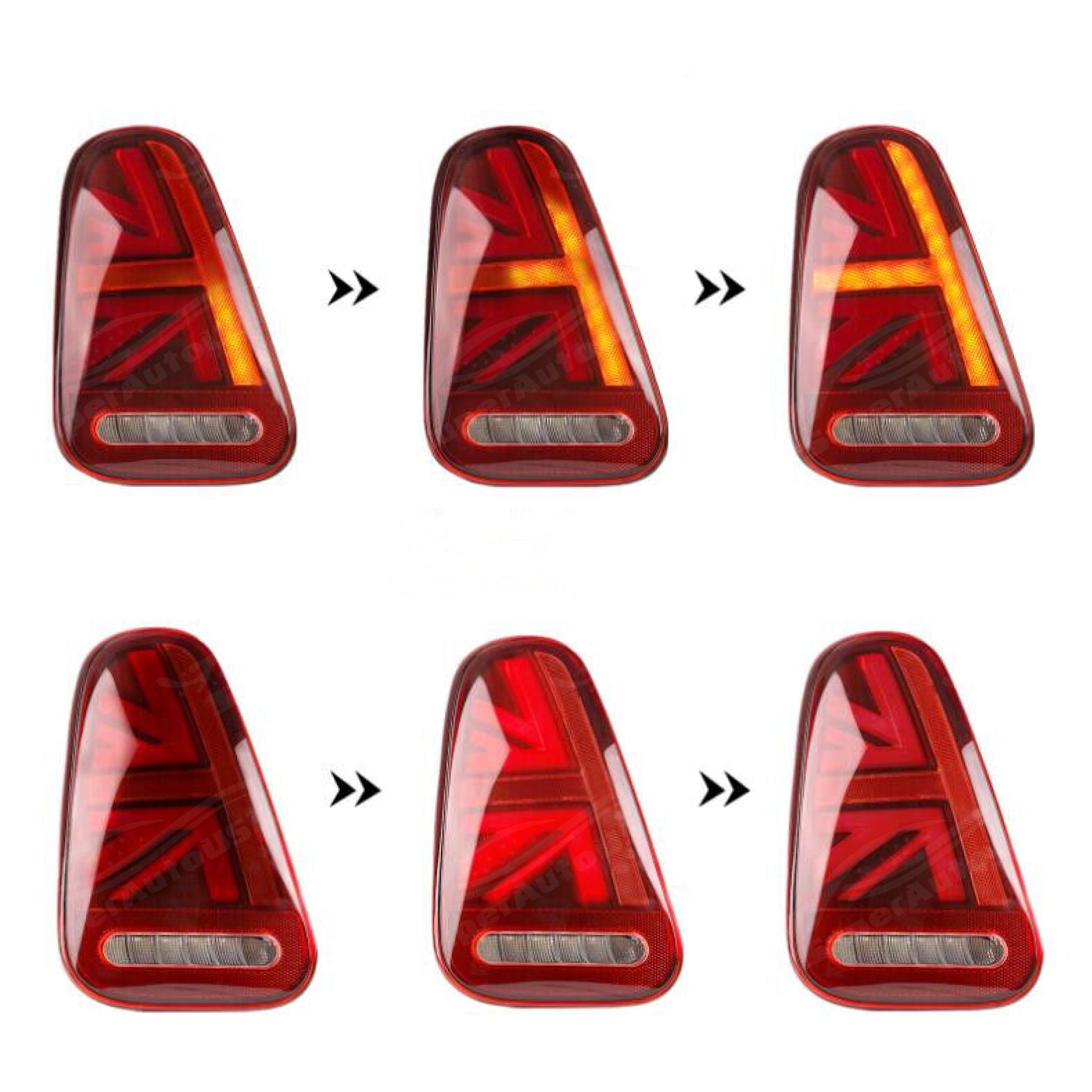 Fits 2001-2006 Mini Cooper R50 R53 LED Tail Light E-Mark Sequential Assembly