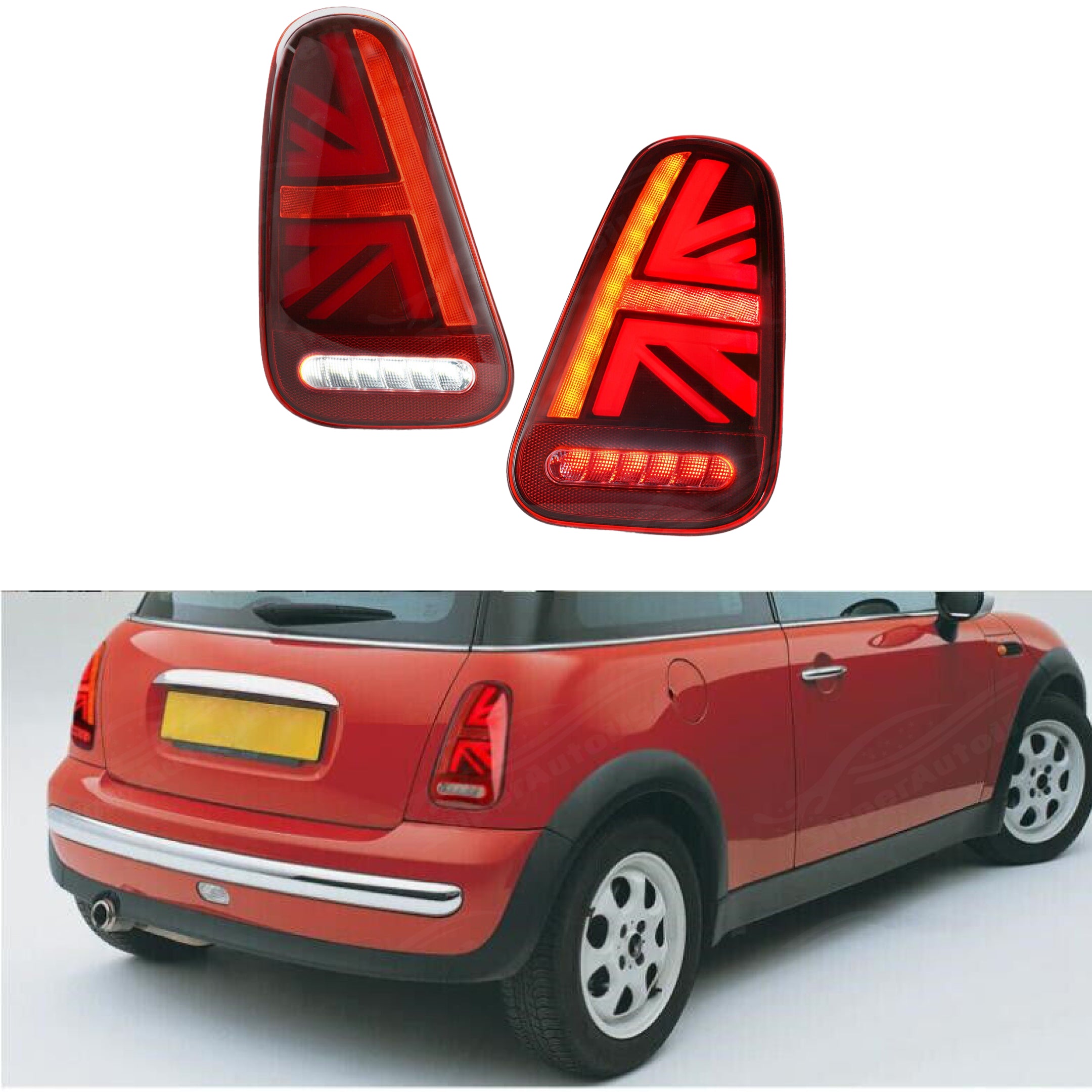 Comprar red Fits 2001-2006 Mini Cooper R50 R53 LED Tail Light E-Mark Sequential Assembly