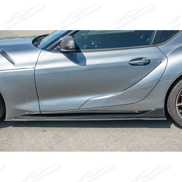 Fits 2020-Up Toyota Supra A90 Carbon Fiber Front Lip Splitter Side Skirts Body Kit