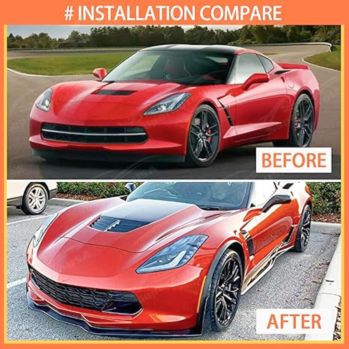 Replacement For 2014-2019 Corvette C7 | Z06 Stage 2 CARBON FIBER Front Bumper Lower Lip Splitter & Side Skirts Rocker Panel Pair, Rocker Panels - Canada Replacement For 2014-2019 Corvette C7 | Z06 Stage 2 CARBON FIBER Front Bumper Lower Lip Splitter & Side Skirts Rocker Panel Pair, Rocker Panels - Canada