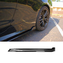 Installation view of side under skirt on 2021-2024 BMW 4 Series G26, highlighting the precision fit of the car skirt in gloss black.