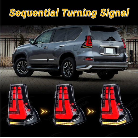 Fits 2010-2023 Lexus GX400/ GX460 Full LED Tail Lights Sequential Assembly