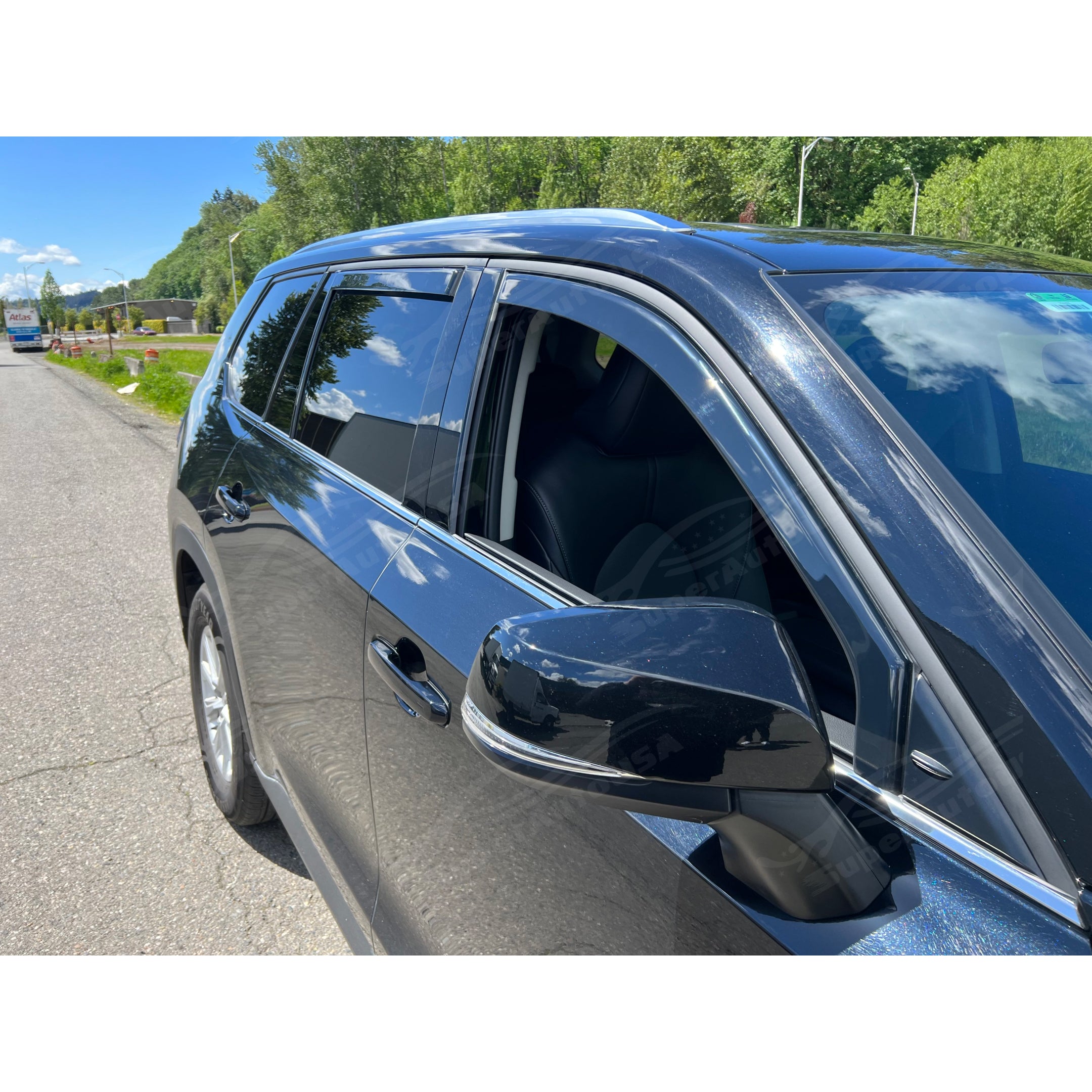 Fits 2024-2025 Toyota Grand Highlander In-Channel Window Visors Rain Guards Shade Deflectors