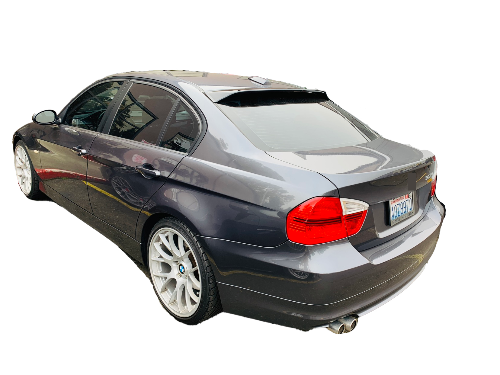Ajuste 2006-2011 BMW Serie 3 E90 ABS negro techo trasero ventana visera Spoiler 3D JDM