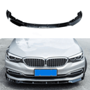 Fit 2019-2021 BMW G30 5 Series Front Bumper Lip Spoiler (Gloss Black)-1