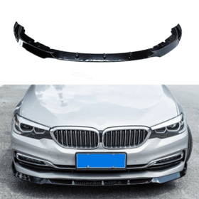 Fit 2019-2021 BMW G30 5 Series Front Bumper Lip Spoiler (Gloss Black)