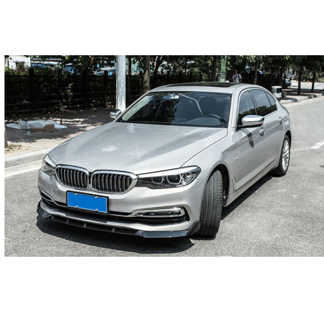 Fit 2019-2021 BMW G30 5 Series Front Bumper Lip Spoiler (Gloss Black) - 0