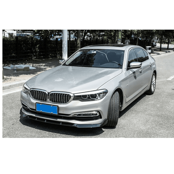 Fit 2019-2021 BMW G30 5 Series Front Bumper Lip Spoiler (Gloss Black)