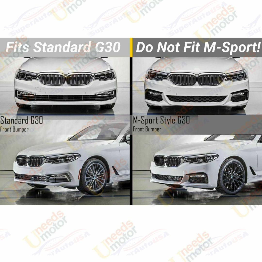 Fit 2019-2021 BMW G30 5 Series Front Bumper Lip Spoiler (Carbon Fiber Print)