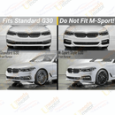 Fit 2019-2021 BMW G30 5 Series Front Bumper Lip Spoiler (Carbon Fiber Print)-5