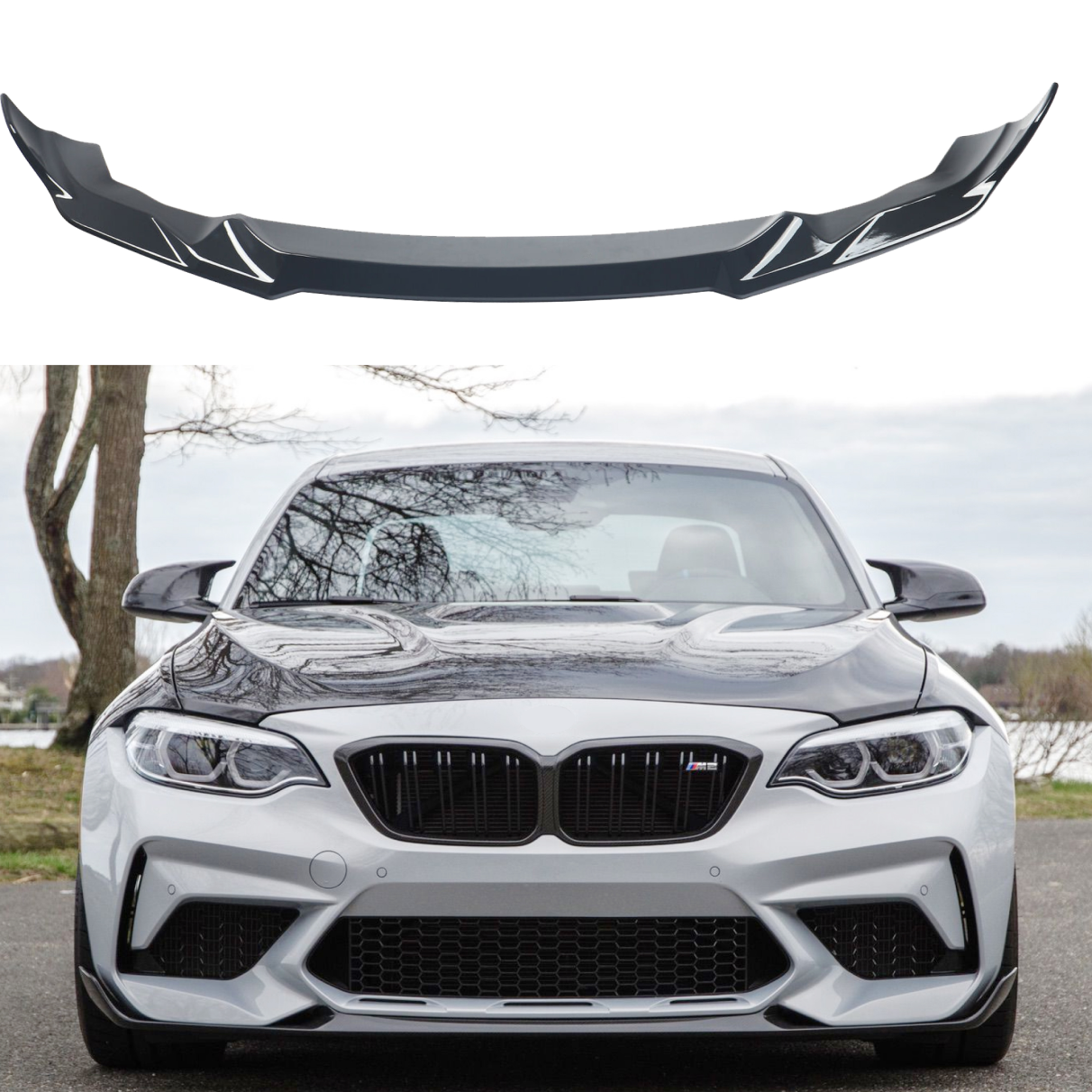 Fits 2019-21 BMW F87 M2 CS Style Front Bumper Lip Splitter