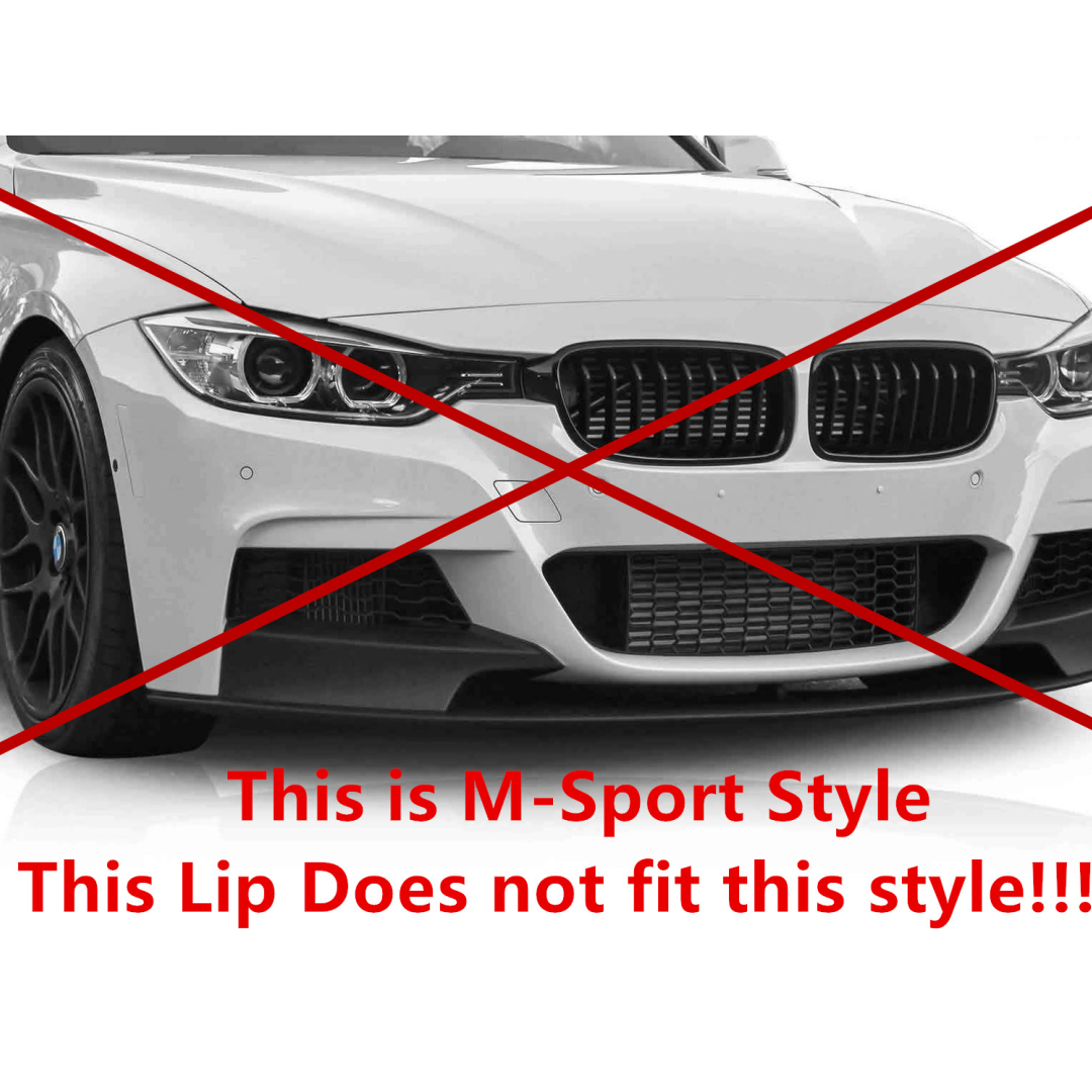 Fits 2013-2018 BMW F30 F31 3-SERIES Sedan Base Front Bumper Lip (Gloss Black)