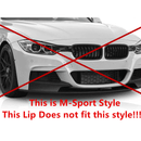Fits 2013-2018 BMW F30 F31 3-SERIES Sedan Base Front Bumper Lip (Gloss Black)-6
