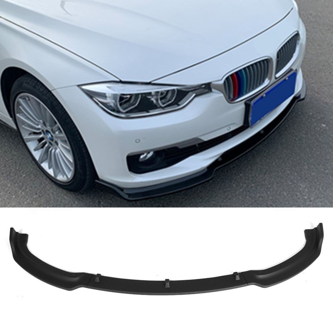 Fits 2013-2018 BMW F30 F31 3-SERIES Sedan Base Front Bumper Lip (Gloss Black) - 0