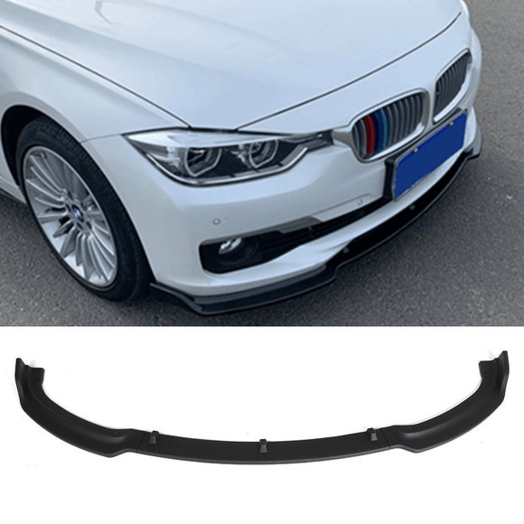 Fits 2013-2018 BMW F30 F31 3-SERIES Sedan Base Front Bumper Lip (Gloss Black)
