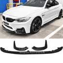 Fits 2015-20 BMW F80 M3 F82 F83 M4 CS Style Front Lip Spoilers & Splitter Kit (Gloss Black)-5