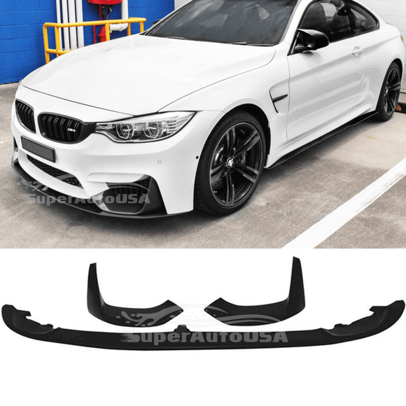 Fits 2015-20 BMW F80 M3 F82 F83 M4 CS Style Front Lip Spoilers & Splitter Kit (Gloss Black)