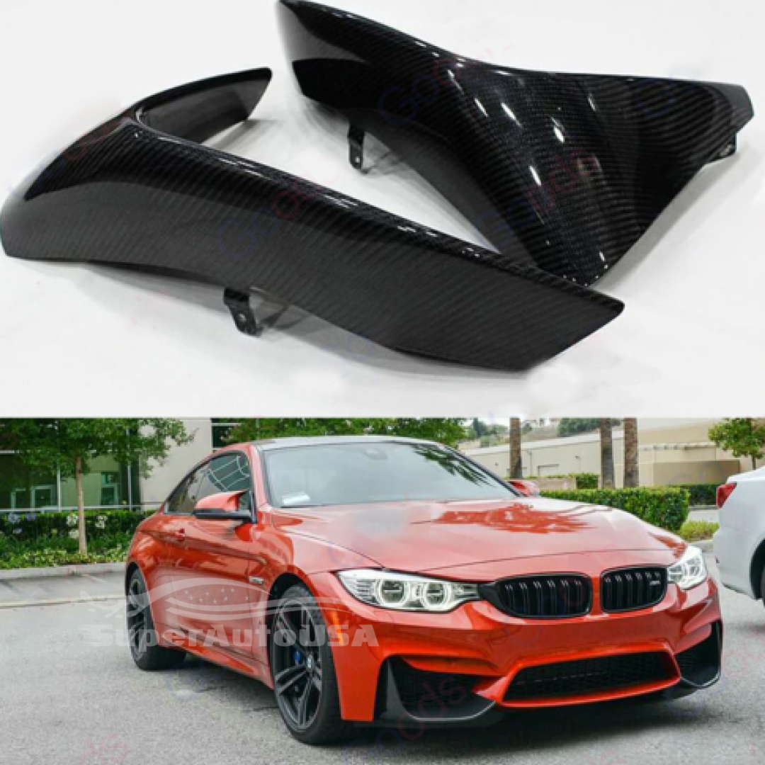 Se adapta a BMW F80 M3 F82 F83 M4 2015-2020, cubierta de moldura de divisores de esquina delantera (impresión de fibra de carbono)