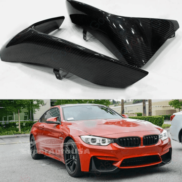 Se adapta a modelos BMW F80 M3 F82 F83 M4 2015-2020, moldura de cubierta de divisores de esquina delantera (impresión de fibra de carbono) 