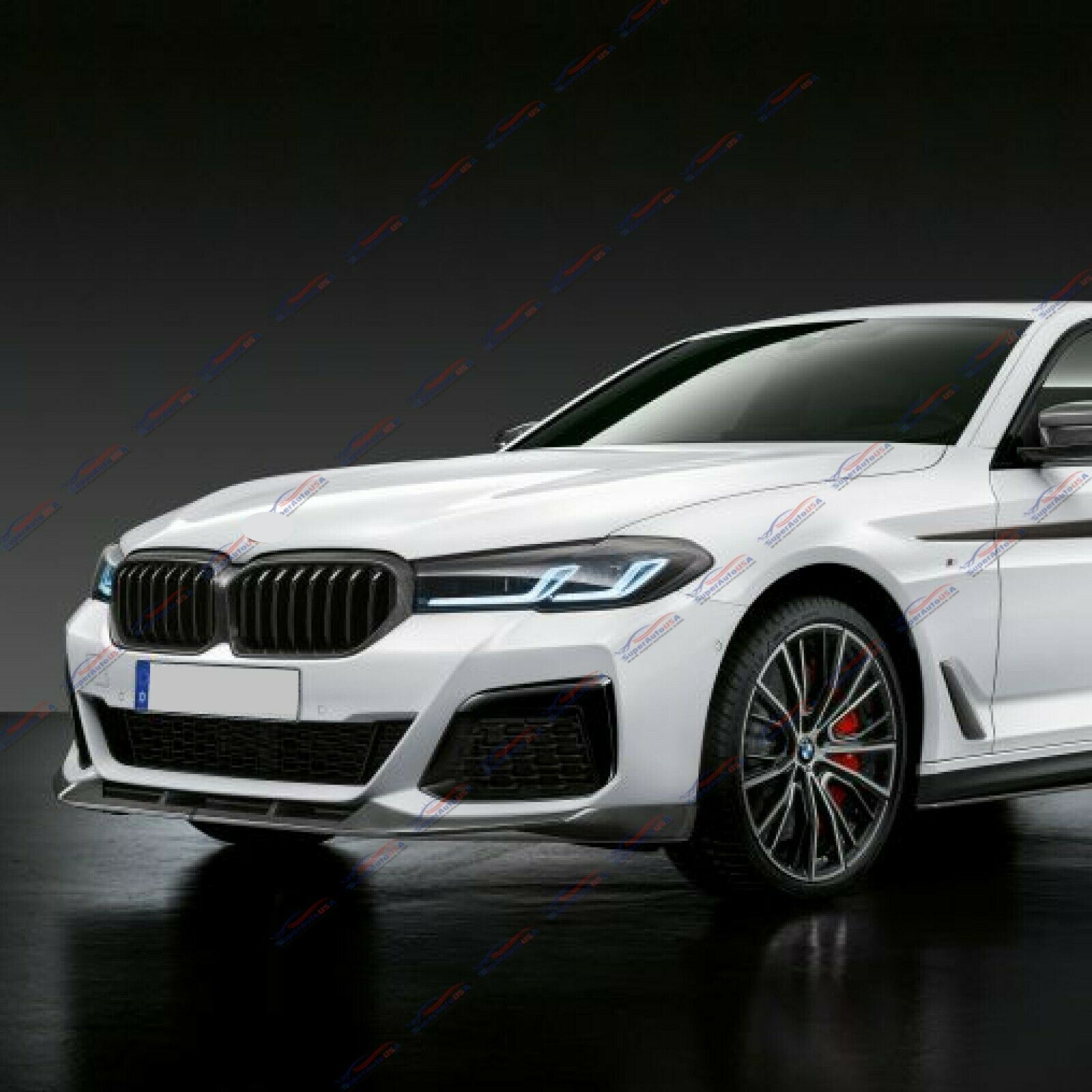 Fits 2021 2022 BMW G30 530i 540i M550i M-Sport FD Style Front Lip Spoiler Splitters (Gloss Black)