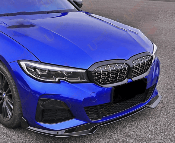Fits BMW 3 Series G20 M Sport 2019-2022 Front Bumper Lip Car Spoiler (Gloss Black)