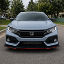 2017-2021 Honda Civic Hatchback - Front Bumper Lip - Carbon Print w/ Red Trim-1