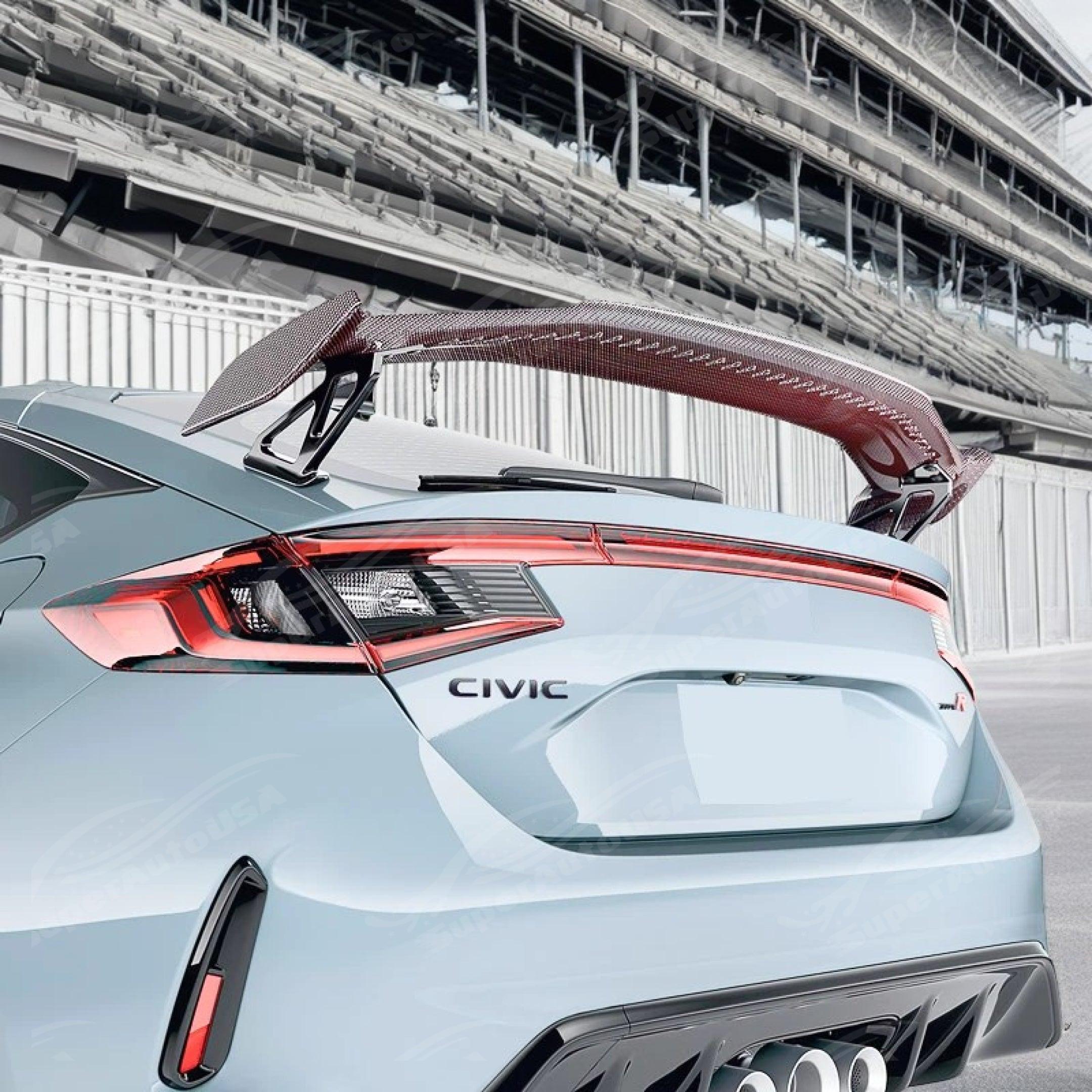 Red Carbon Fiber Rear Spoiler Wing Fits Honda Civic Tpye R FL5 2023 ...