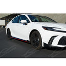 2025 Toyota Camry Gloss Black Side Skirt Extensions with Red Trim
