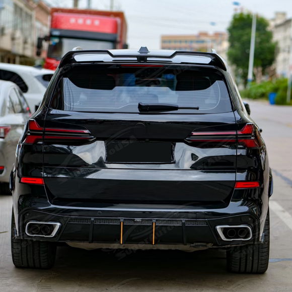 SuperAutoUSA sleek rear bumper lip with LED brake light for 2023 BMW X5 G05.
