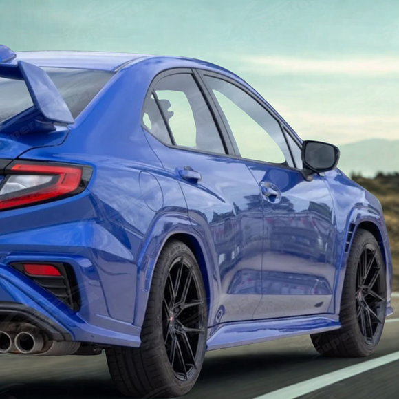 K7X WR Blue Pearl painted front fender flare on 2024 WRX

