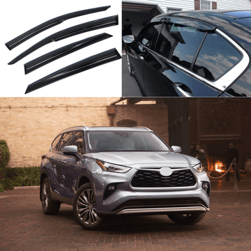 Para Toyota Highlander 2020-2023, viseras para ventanas estilo Mugen con molduras de fibra de carbono 