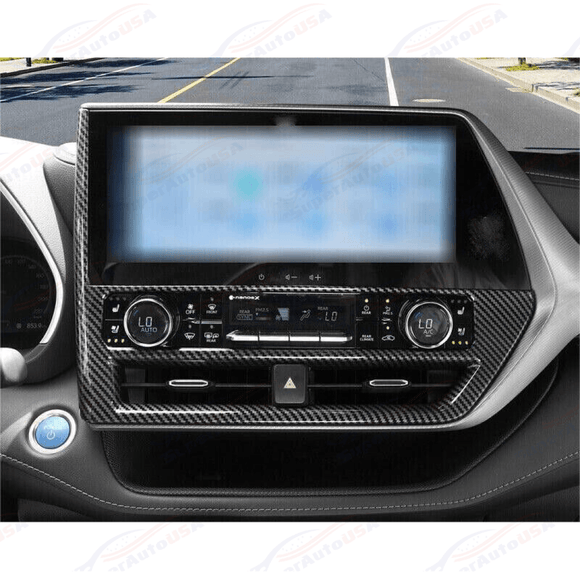 For Toyota Highlander 2020-2024 Carbon Fiber Print Central Button Control Panel Trim